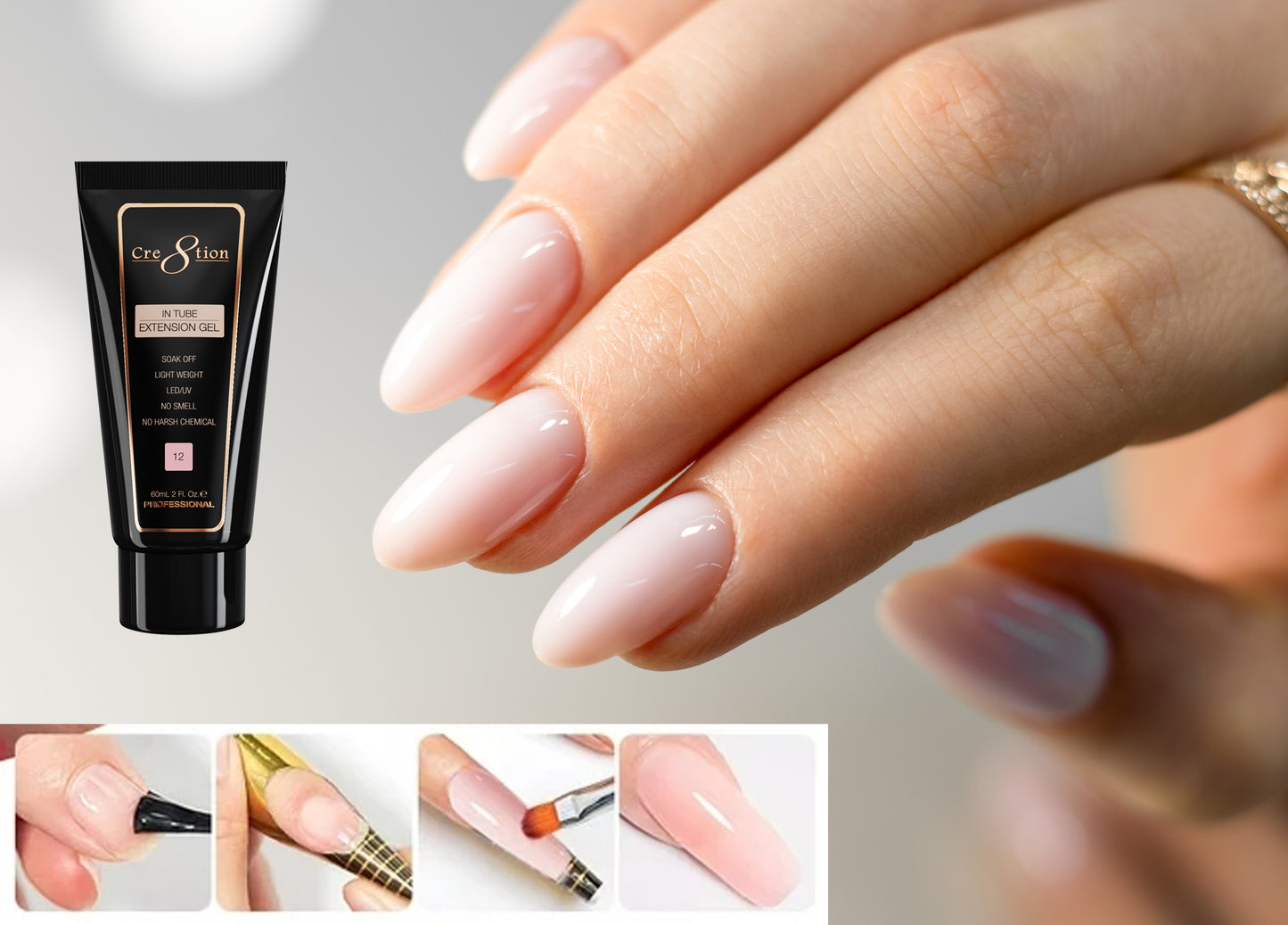 Creation Poly Gel-Extension Gel In Tube 2oz - Full Set 36 colors (01-36) w/ 1 Set Color Chart