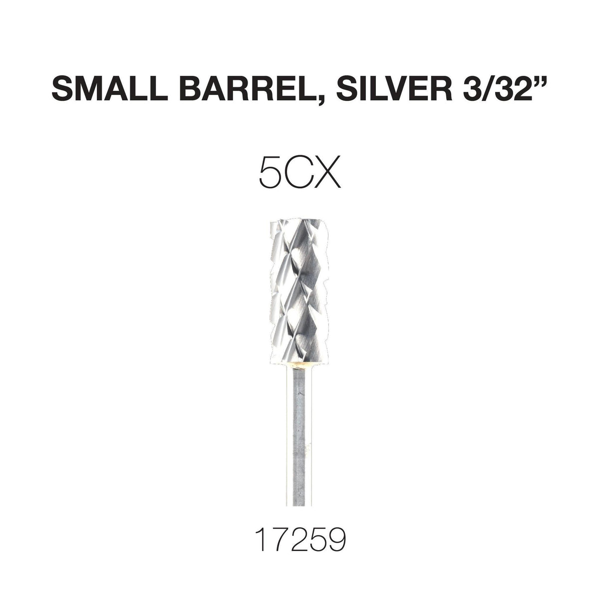 Cre8tion Carbide Small Barrel, Silver 3/32"