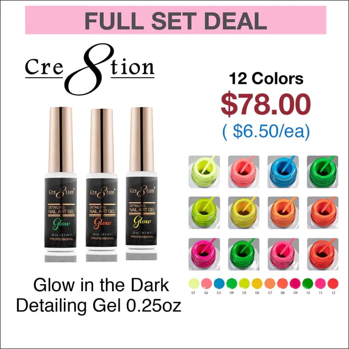 Creation Detailing Nail Art Gel - Glow In The Dark Collection