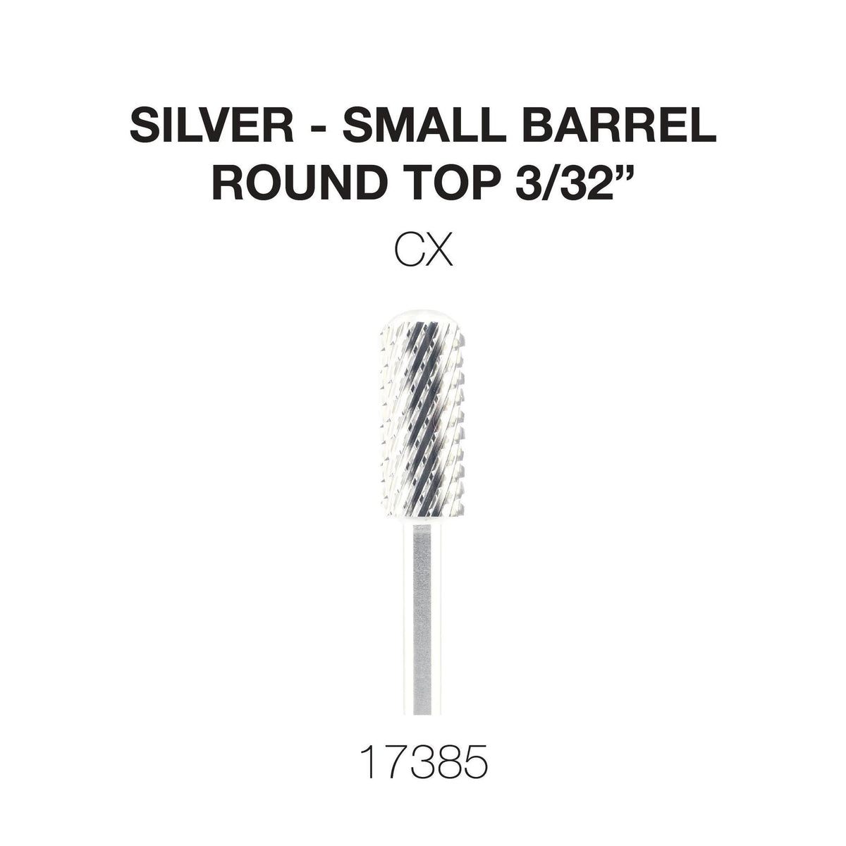 Cre8tion Silver Carbide- Small Barrel-Round Top- 3/32"