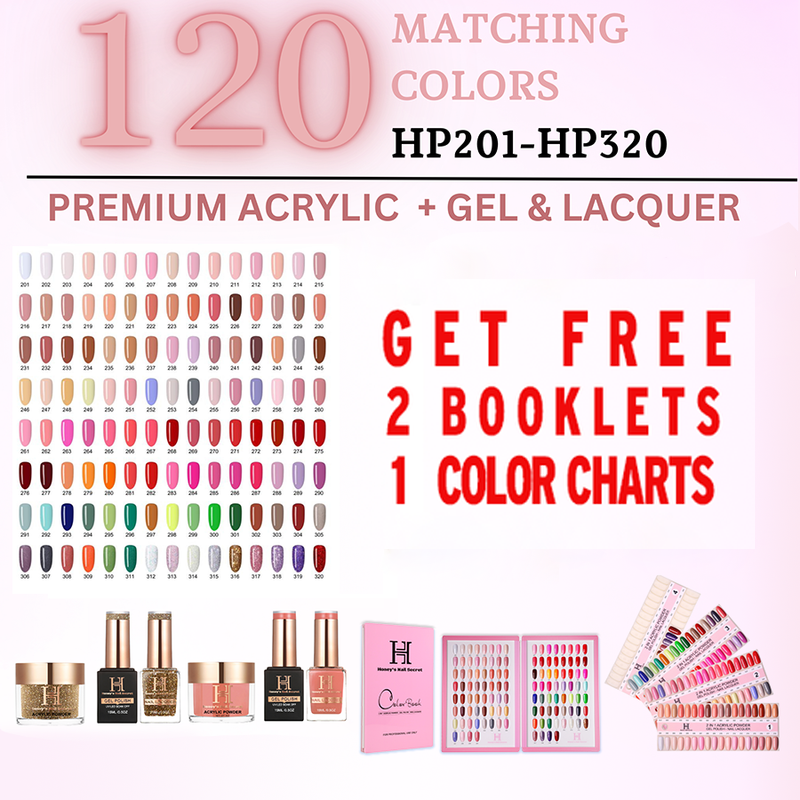 Honey Secret 120 Combo 3in1 Colors(#201-#320) come with 2 Booklet, 1 colors chart