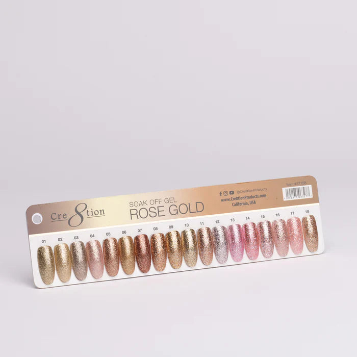 Cre8tion Color Chart - Rose Gold 18 colors