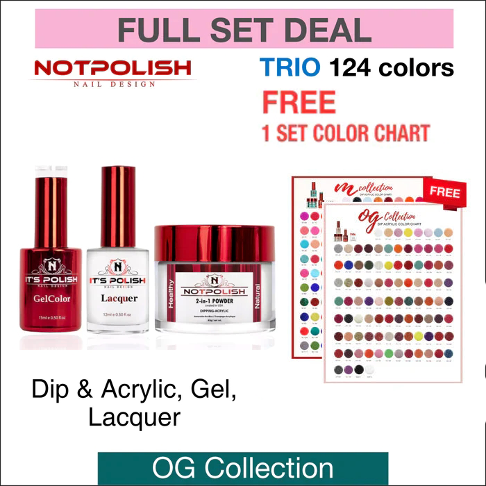 NotPolish Matching Trio - OG Collection - Full set 124 colors w/ 1 set Color Chart