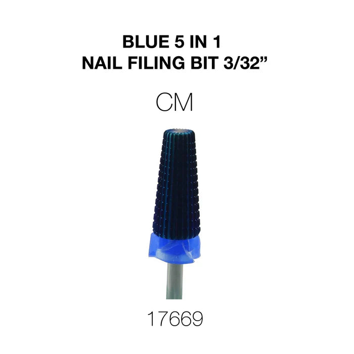 Cre8tion Blue 5 in 1 Nail Filing Bit 3/32" CM