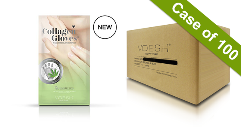 Voesh Case/100 pairs - Collagen Gloves with Cannabis Sativa Seed Oil (VHM212 CBD) #14759