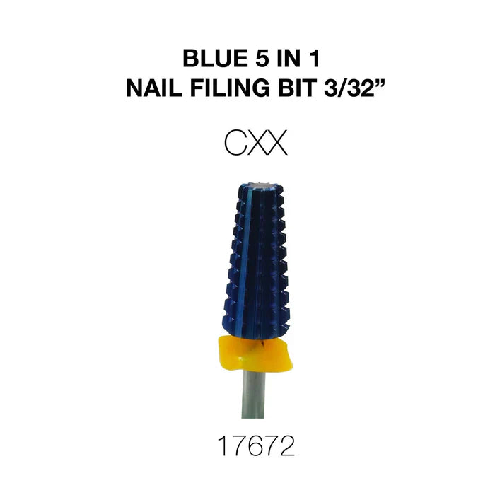 Cre8tion Blue 5 in 1 Nail Filing Bit 3/32" CXX