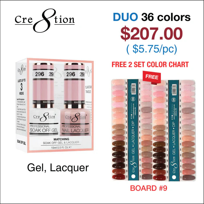 Cre8tion Matching Color - Earthy Undertones Collection - 36 Colors w/ 2 Color Chart Duo