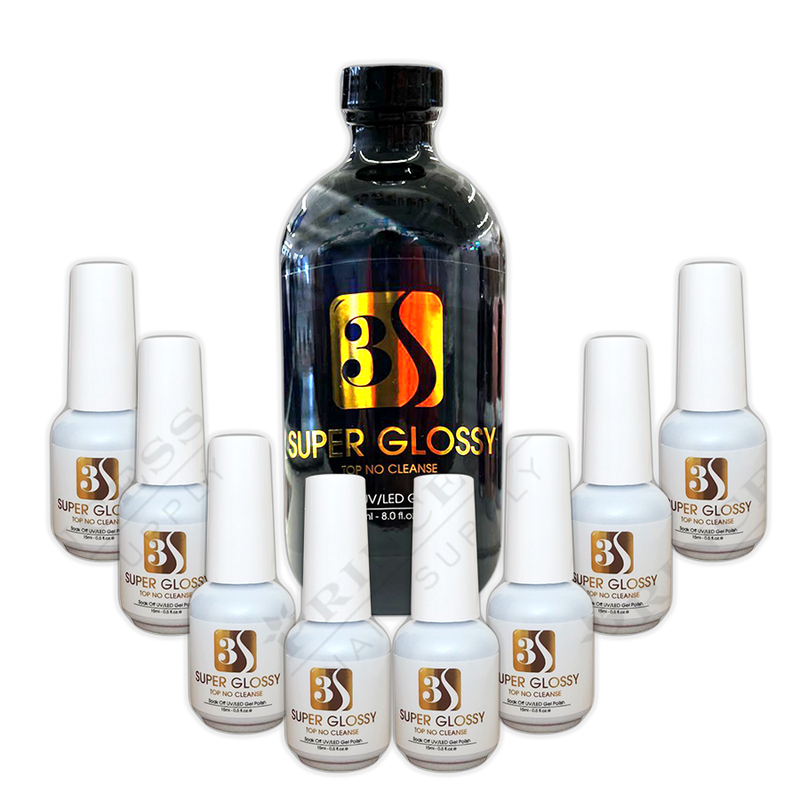 3S Soak-Off Gel - 1 Top No Cleanse 8oz Get 8 Free .5oz