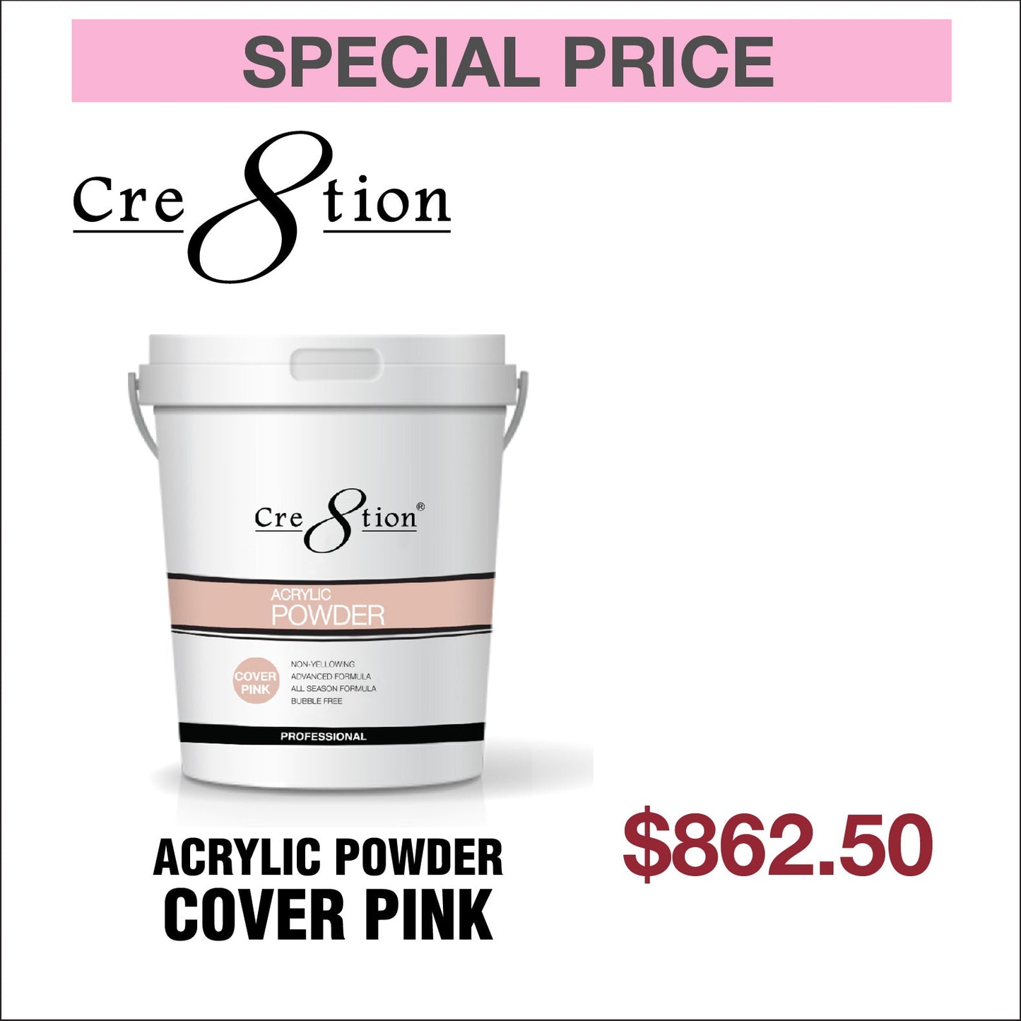 Creation Acrylic Powder Cover Pink 25lbs