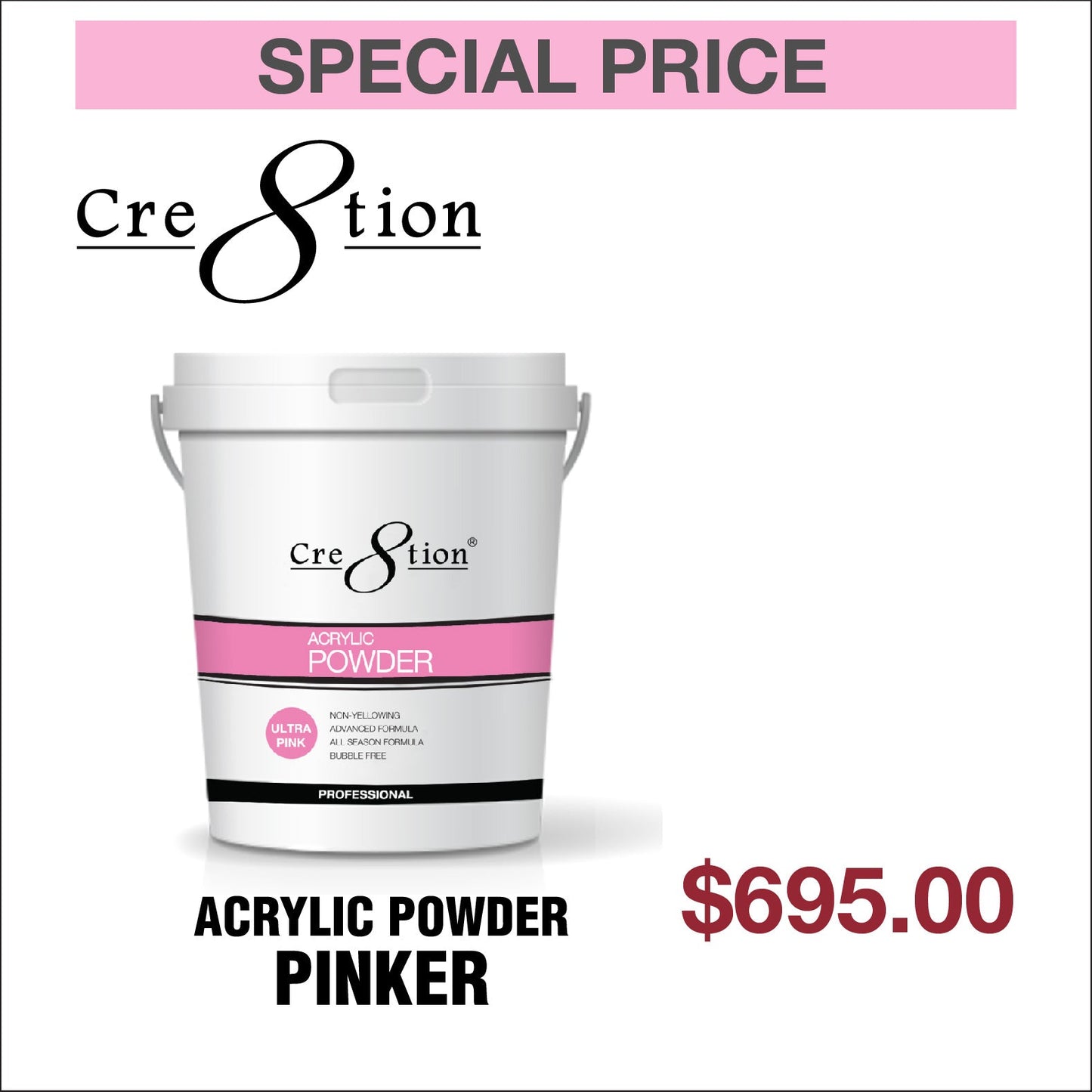 Creation Acrylic Powder Pinker 25lbs