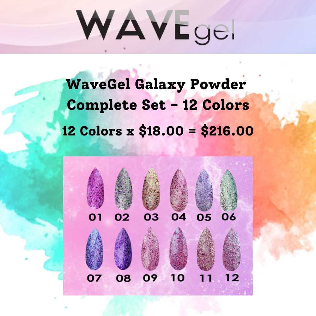 WAVEGEL GALAXY POWDER 2OZ COMPELTE SET - 12 COLORS