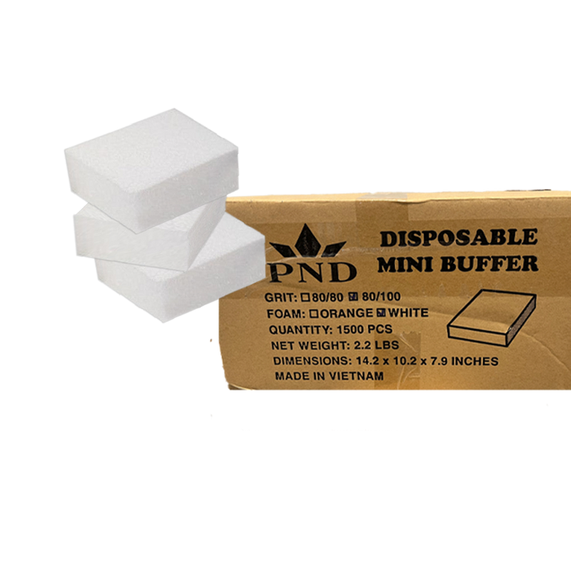 PND Mini Buffer - White/White - Grit Options (Case/1,500 pcs)
