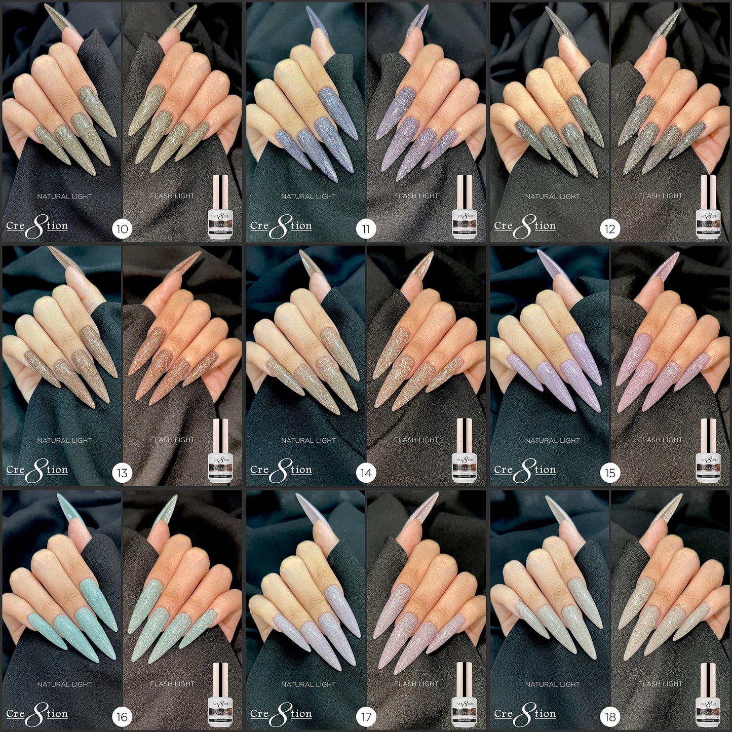 Creation Under Flashlight Collection 0.5oz - Full Set 36 Colors W/ 1 Set Color Chart