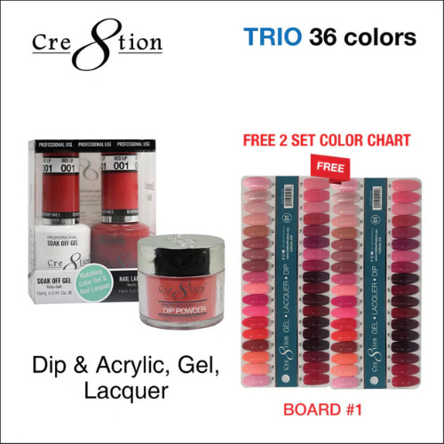 Creation Matching Color - 36 colors Board 1 #01-#36 w/ 2 Color Chart Trio