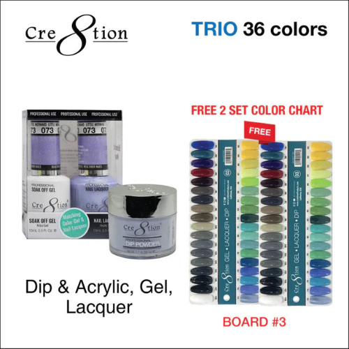 Creation Matching Color - 36 colors Board 3 #73-#106 w/ 2 Color Chart Trio