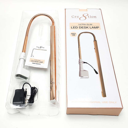 Cre8tion Ultra-Slim Champagne Gold Led Desk Lamp 12W