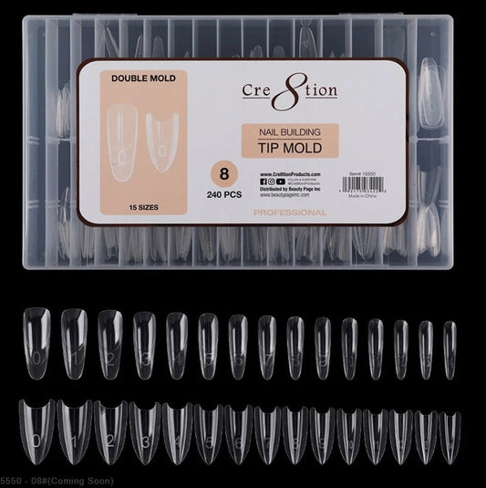 Cre8tion Nail Building Tip Double Mold 08 240pcs