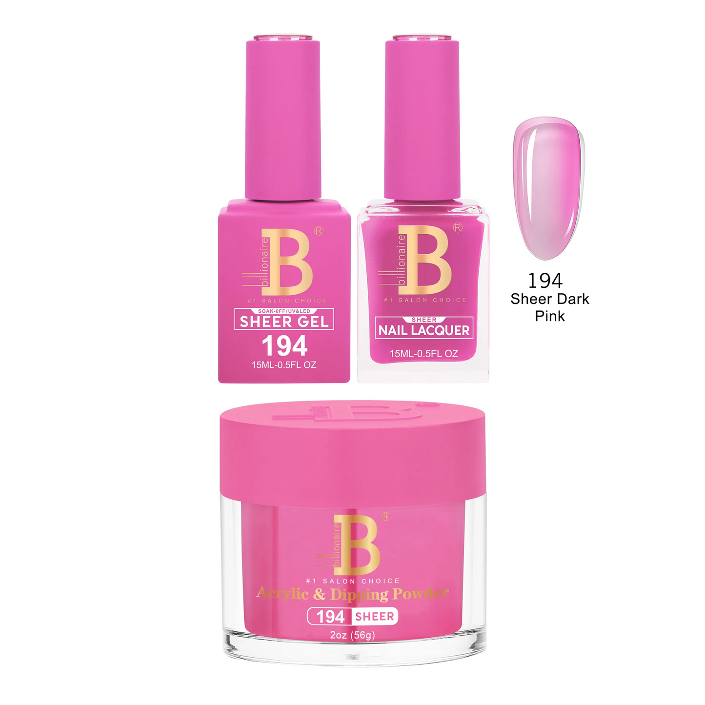 Billionaire Trio Imperial 194 Sheer Dark Pink