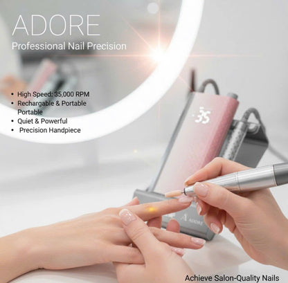 ADORE Professional Nail Drill | 35,000 RPM Brushless E-File for Salon & Home
