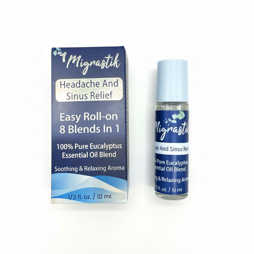 Migrastik Headache & Sinus Relief Roll-On (Eucalyptus Essential Oil Blend)