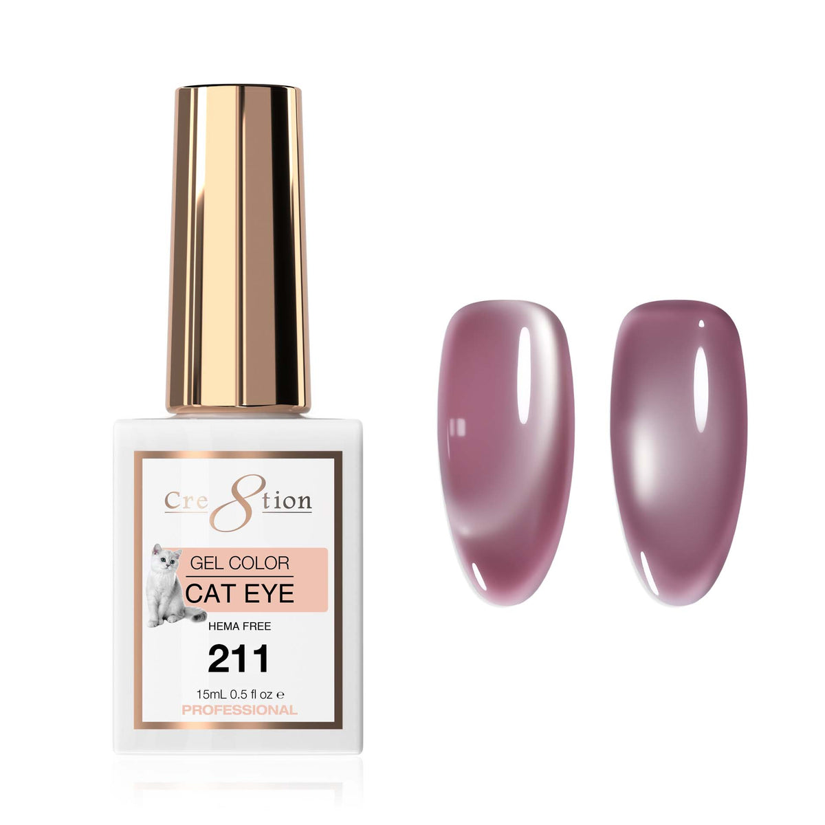 Cre8tion Cat Eye Soak Off Gel 0.5oz 211