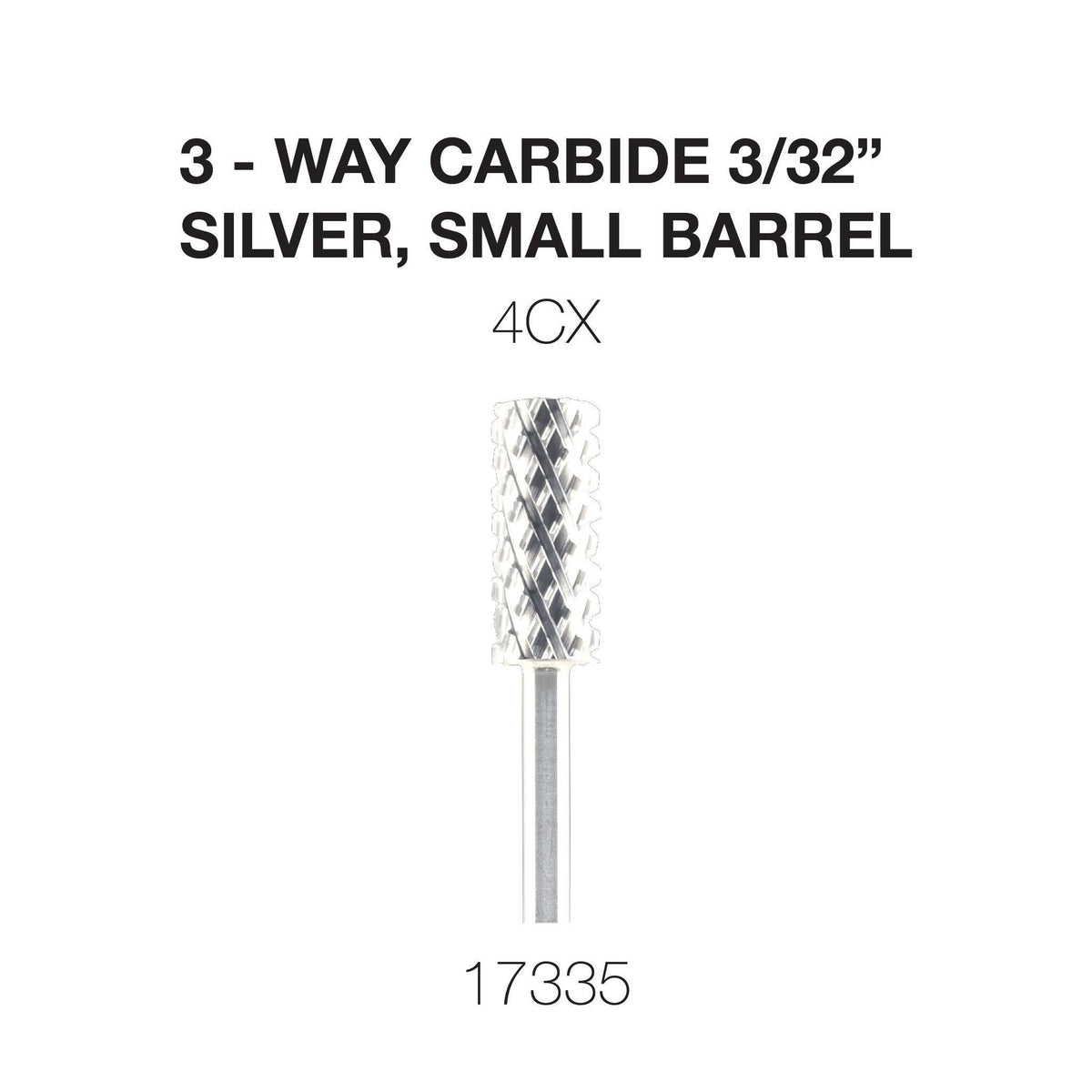 Cre8tion 3-Way Carbide Silver, Small Barrel 3/32"