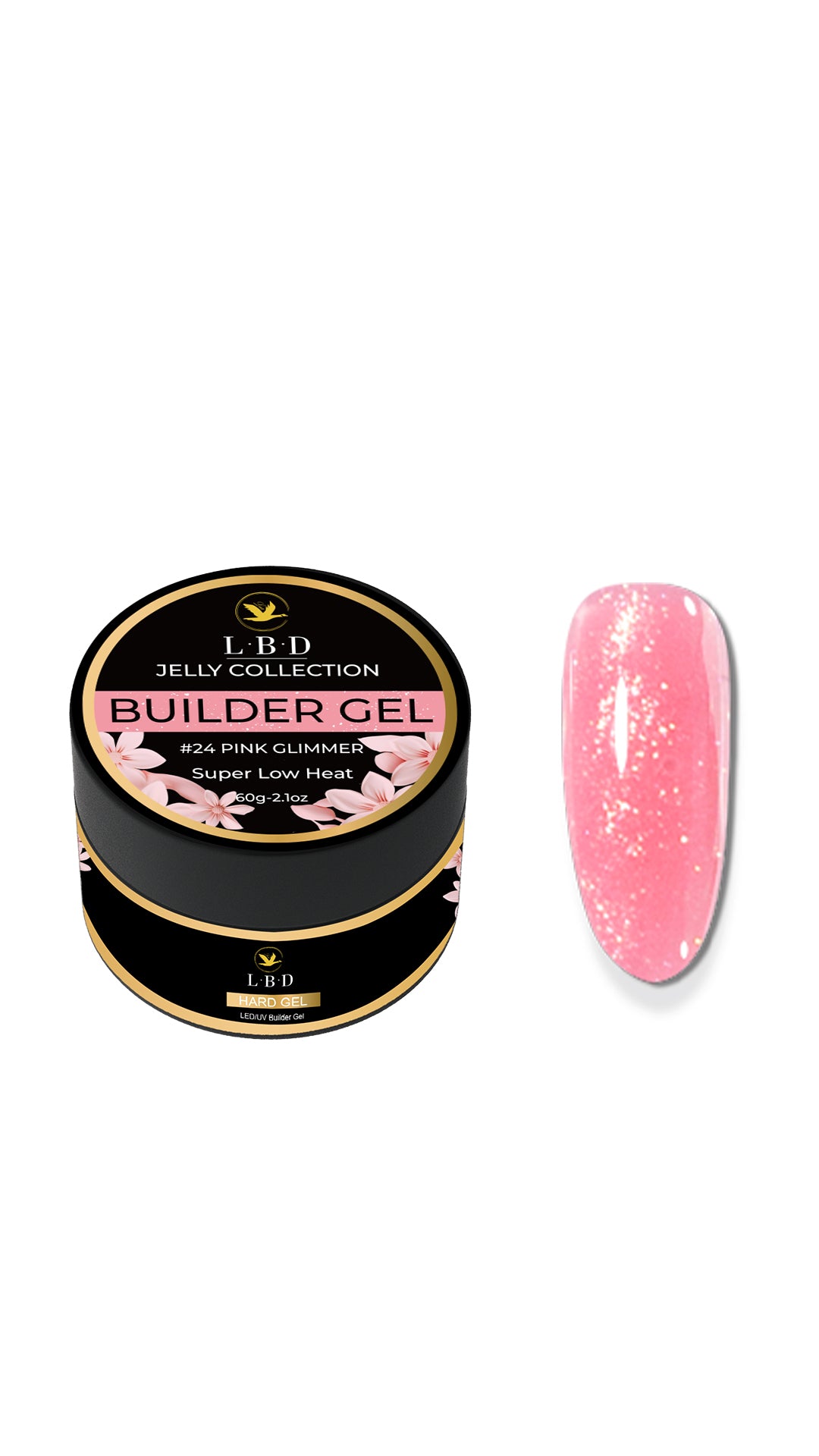 LBD Jelly Builder Gel – #24 PINK GLIMMER