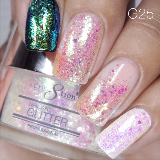 Cre8tion Nail Art Glitter 1oz 30g 25