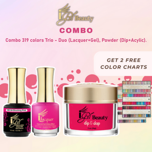 iGel Collection: Combo 319 colors Trio - Duo (Lacquer+Gel), Powder (Dip+Acylic).