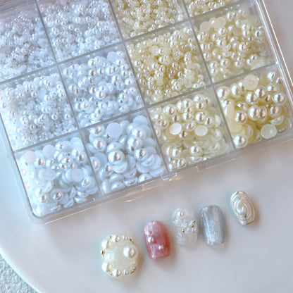 Cre8tion Nail Art Accessory Pearl Flat Bottom 03