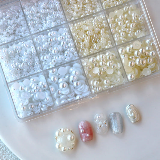 Cre8tion Nail Art Accessory Pearl Flat Bottom 03