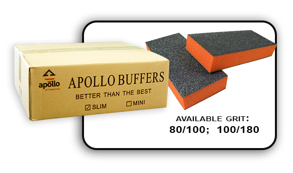 Slim Buffer - Orange/Black - 80/100 Grit (Case/500 pcs)