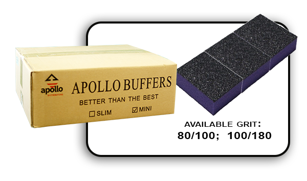 Mini Buffer 2 Way - Purple/Black - 100/180 Grit (Case/1,500 pcs)