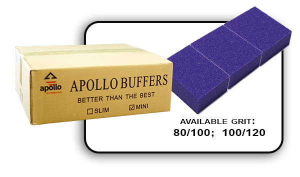 Mini Buffer 2 Way - Purple/White - 80/100 Grit (Case/1,500 pcs)