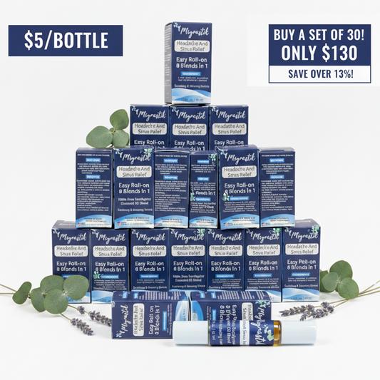 30pcs ( 13% OFF ) Migrastik Headache & Sinus Relief Roll-On (Eucalyptus Essential Oil Blend)