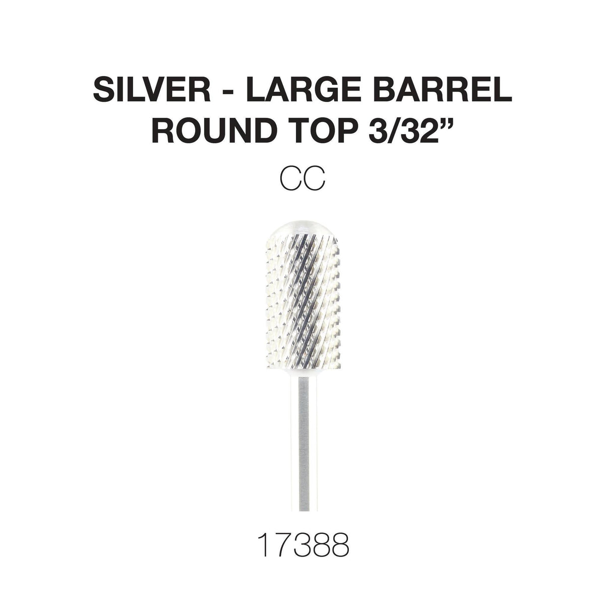 Cre8tion Silver Carbide- Large Barrel-Round Top- 3/32"