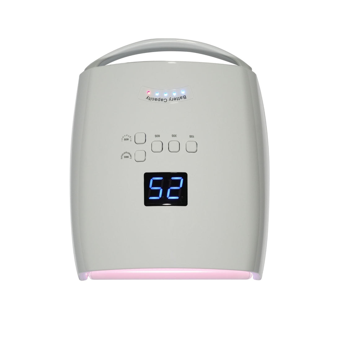 WHITE Cordless Rechargeable UV/LED Lamp — PINK LIGHT