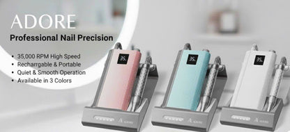 ADORE Professional Nail Drill | 35,000 RPM Brushless E-File for Salon & Home