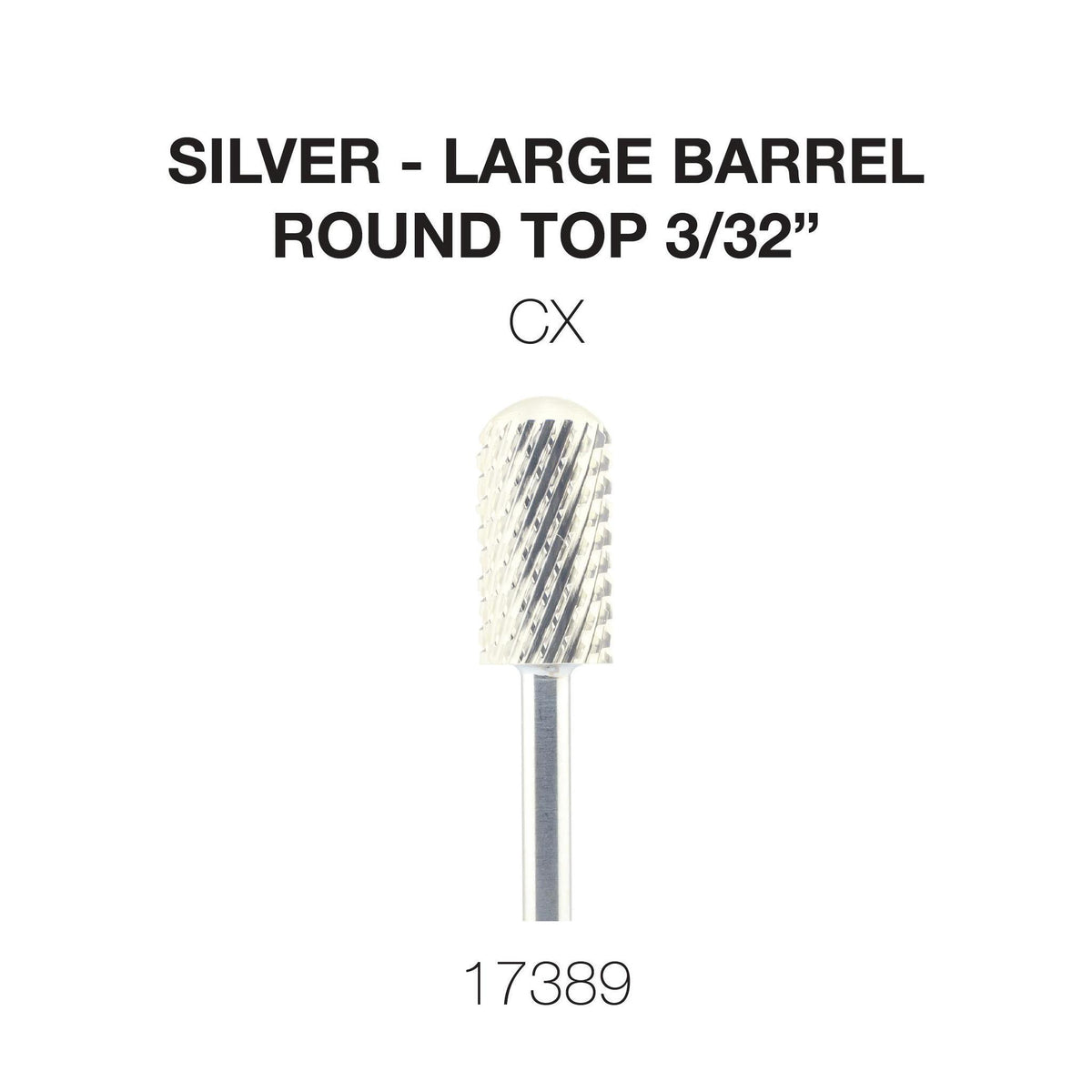 Cre8tion Silver Carbide- Large Barrel-Round Top- 3/32"