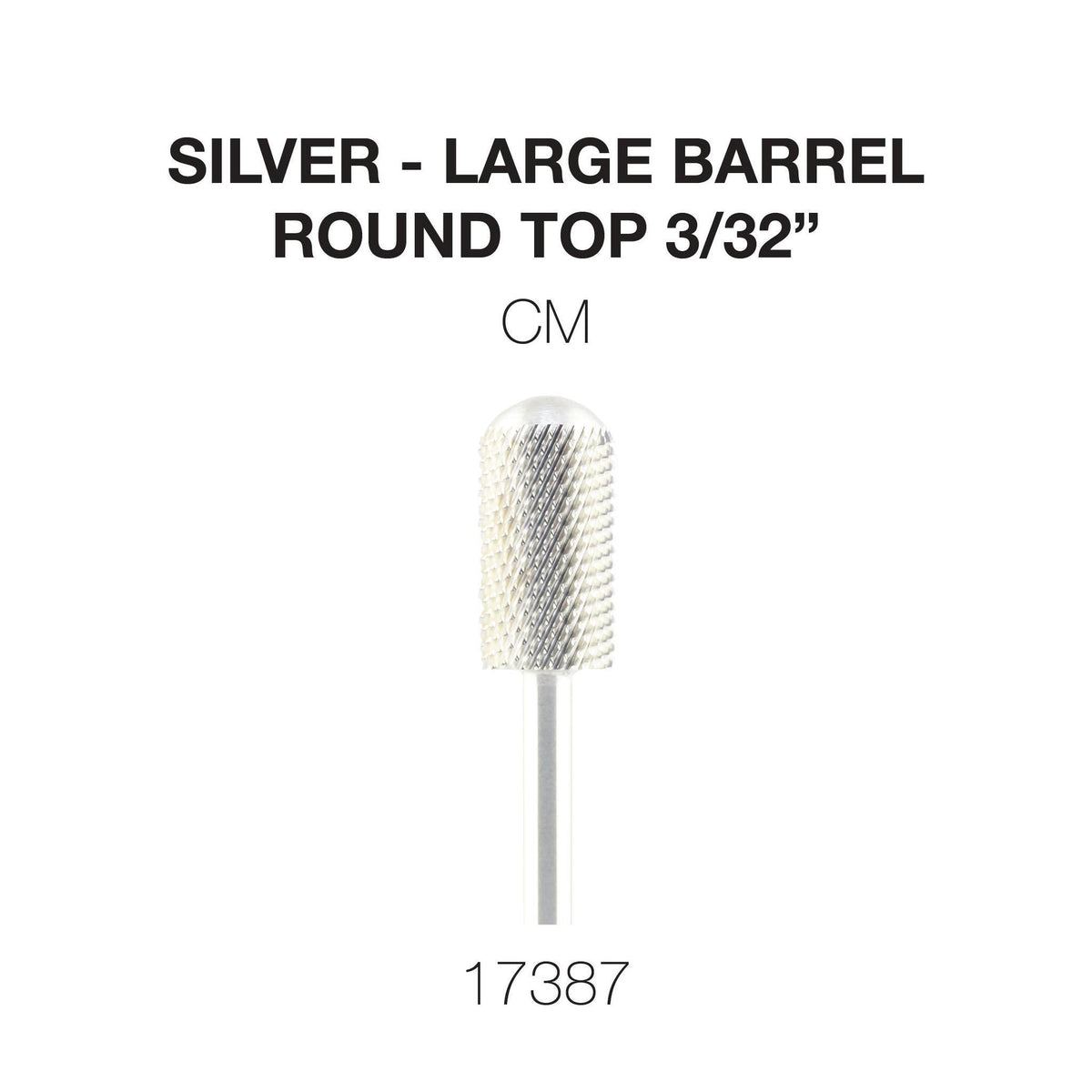 Cre8tion Silver Carbide- Large Barrel-Round Top- 3/32"