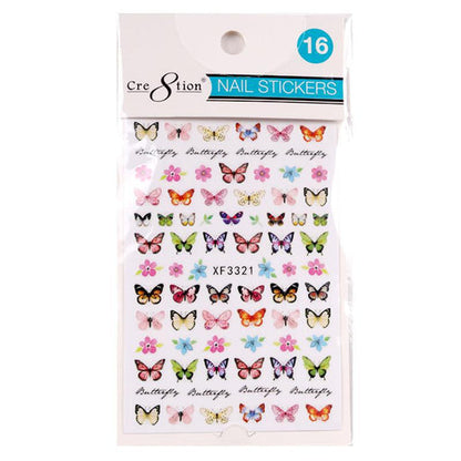 Cre8tion Nail Art Sticker Butterfly (42 Styles)