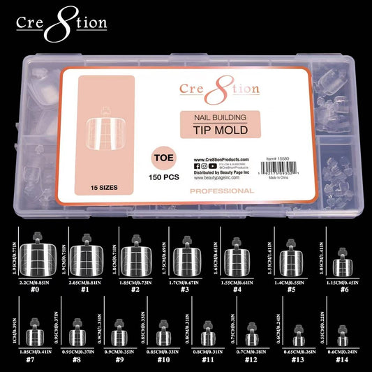 Cre8tion Nail Building Tip Mold Toe 150pcs