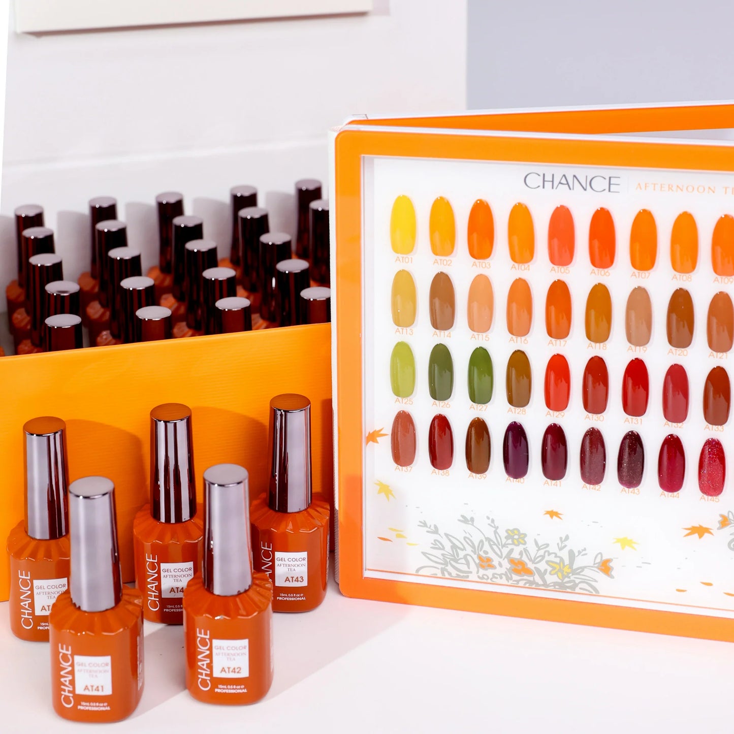 Chance Afternoon Tea Collection - 48 TPO &amp; HEMA FREE Gel Colors w/ 2 Color displays &nbsp;(free 12 base, 12 top gel)