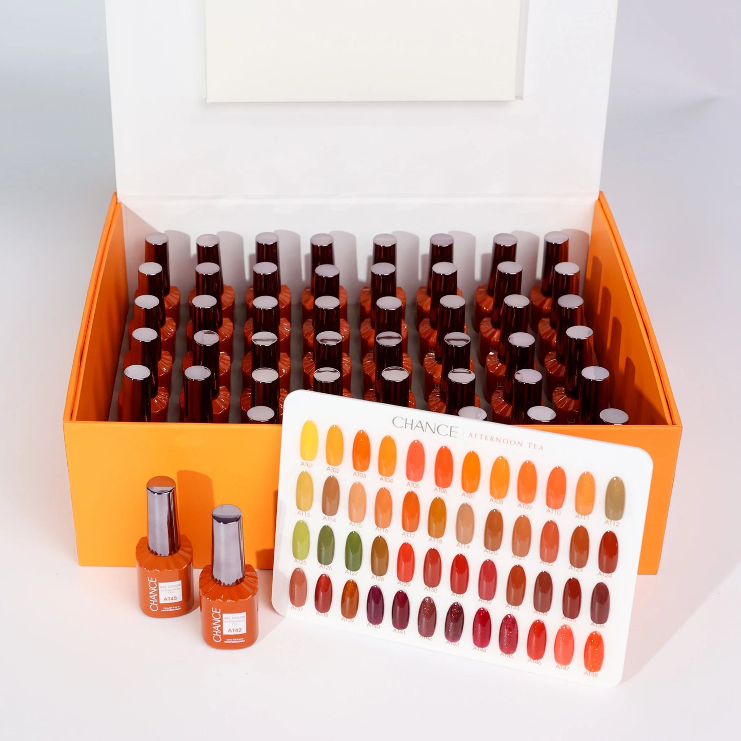 Chance Afternoon Tea Collection - 48 TPO &amp; HEMA FREE Gel Colors w/ 2 Color displays &nbsp;(free 12 base, 12 top gel)