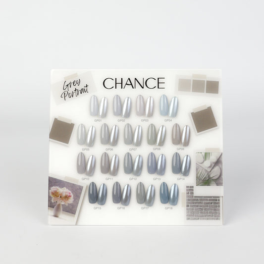 Chance Counter Display Color Chart - Grey Portrait Collection 18 colors