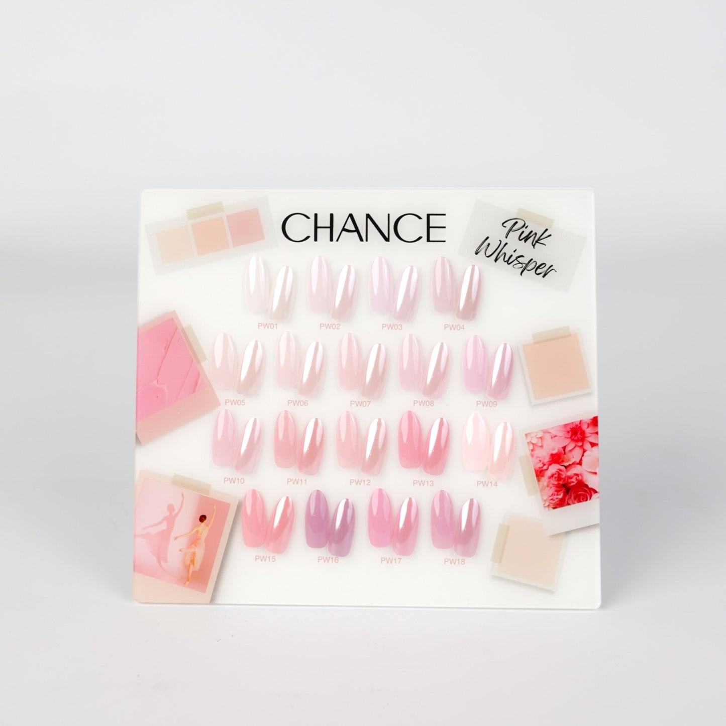 Chance Counter Display Color Chart - Pink Whisper Collection 18 colors
