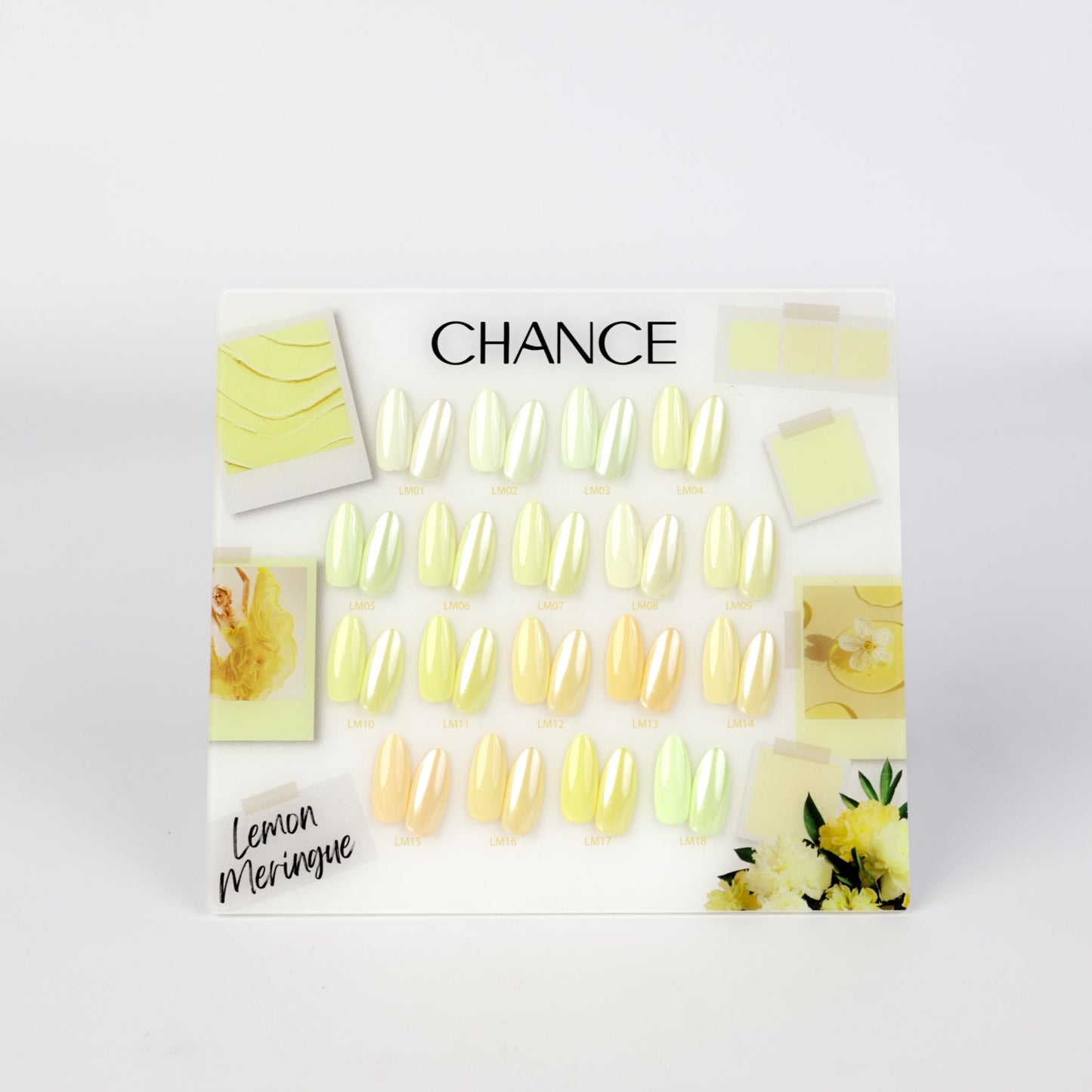 Chance Counter Display Color Chart - Lemon Meringue Collection 18 colors