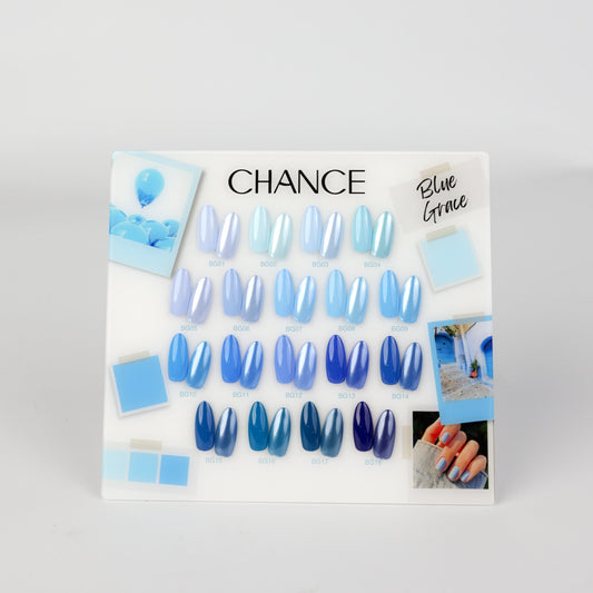 Chance Counter Display Color Chart - Blue Grace Collection 18 colors