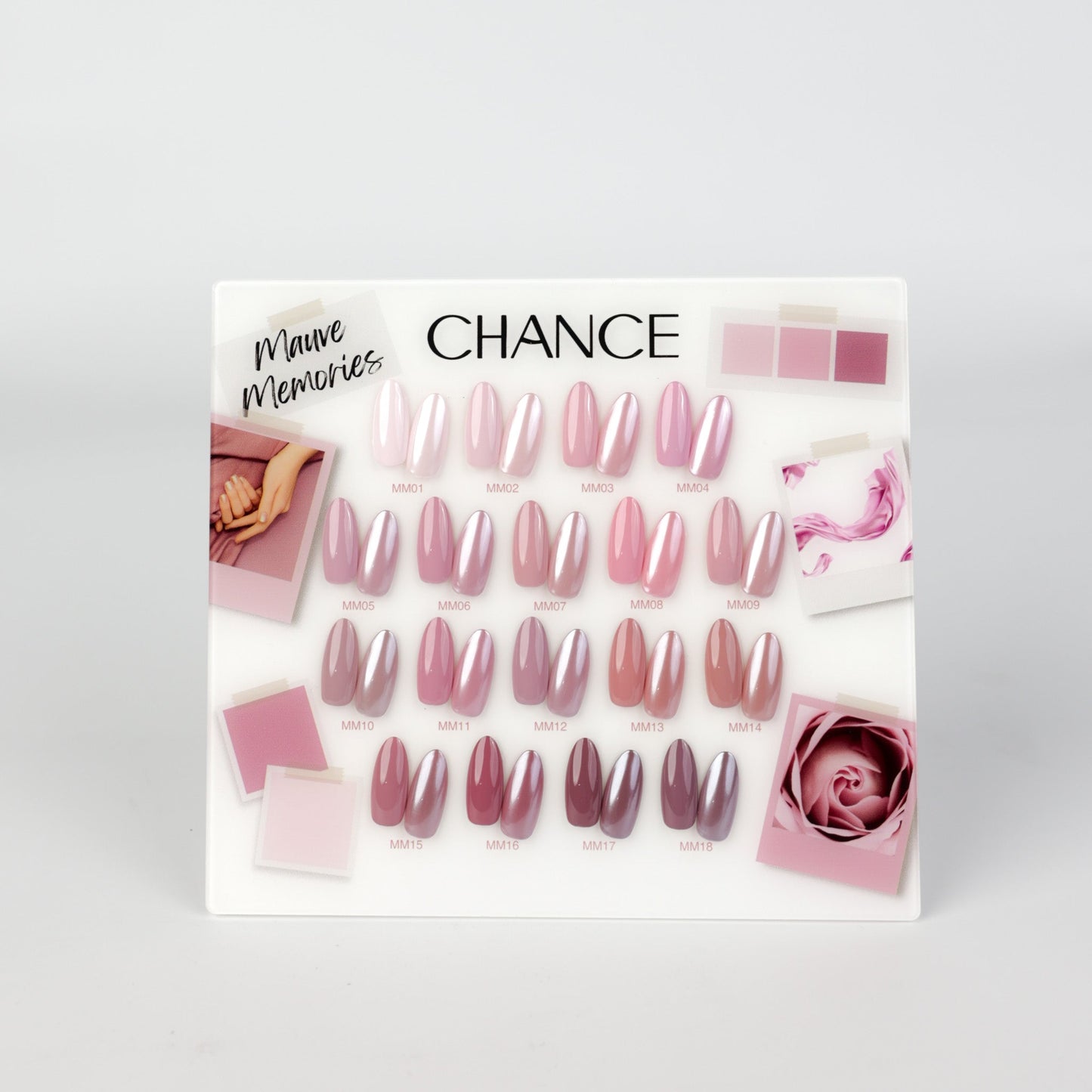 Chance Counter Display Color Chart - Mauve Memories Collection 18 colors