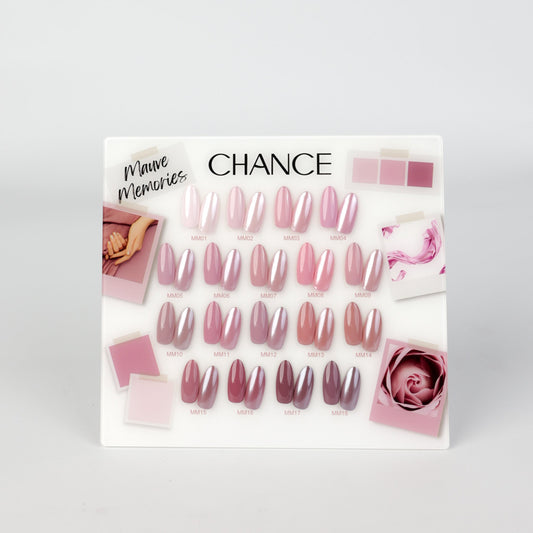 Chance Counter Display Color Chart - Mauve Memories Collection 18 colors